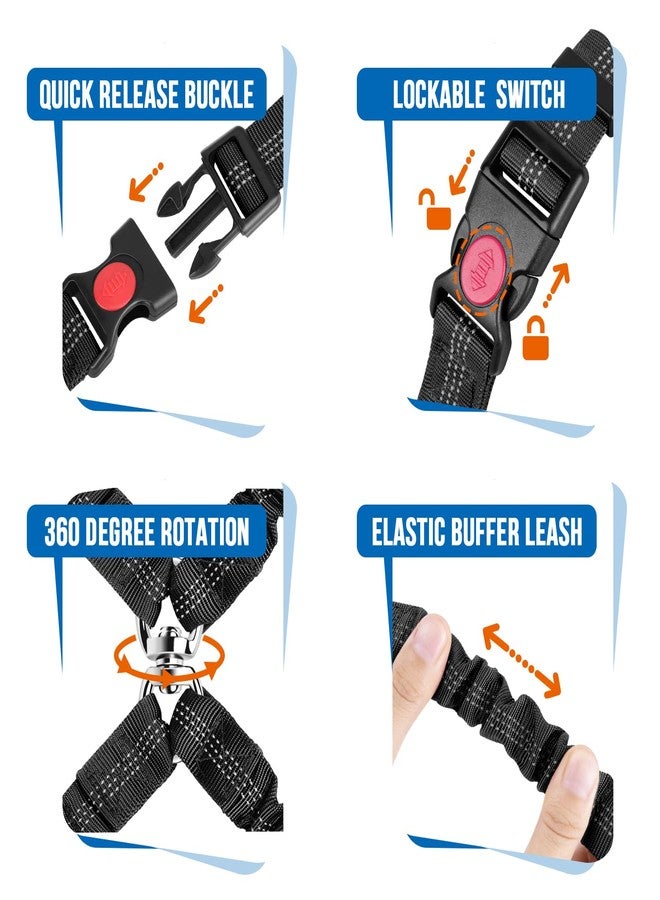 Lukovee Double Dog Seat Belt, New Dual Pet Car Headrest Restraint Safety Seatbelt No Tangle Dog Leash Duty Adjust Elastic Bungee Puppy Lead Splitter Connect Harness in Vehicle Travel (B-Detachable) - Image 4